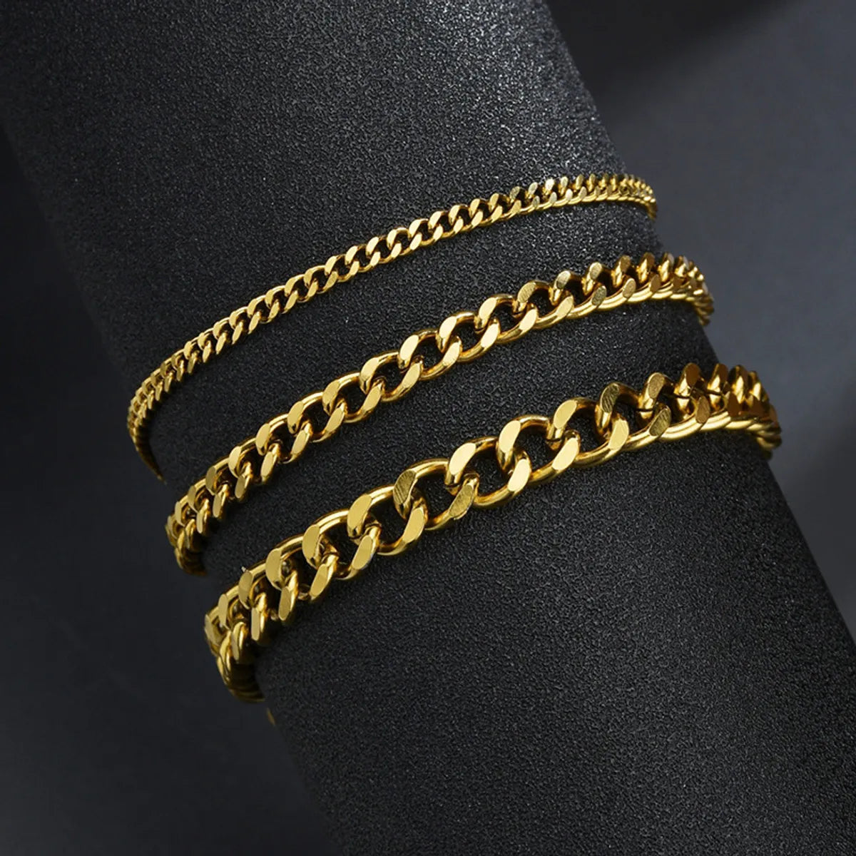 Fashion 667 Stainless Steel Stainless Steel No Inlaid 18K Gold Plated Unisex Bracelets