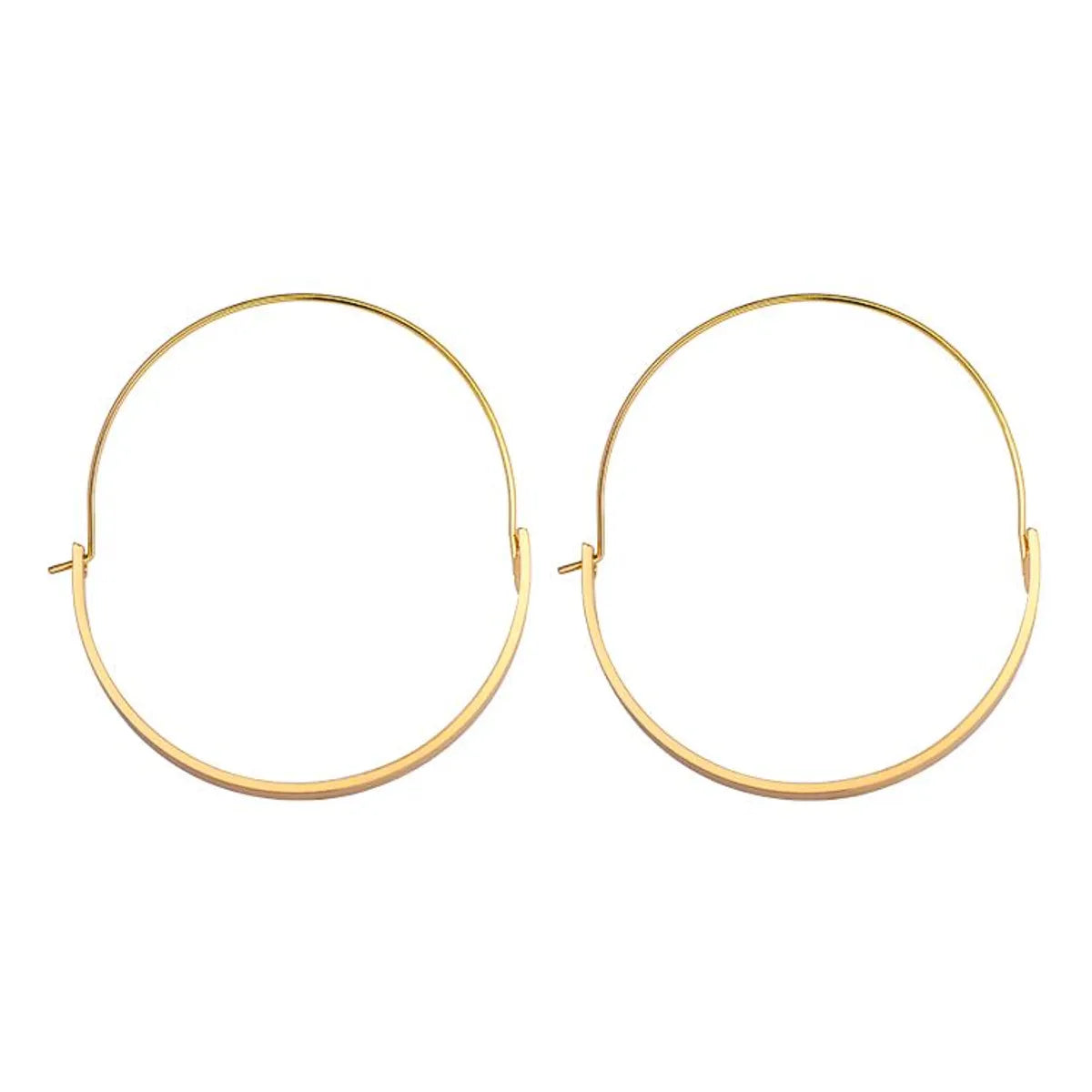 Simple Half-Circle Hoop Earrings  Curved  Women'S Earrings Green Gold Electroplating Silver