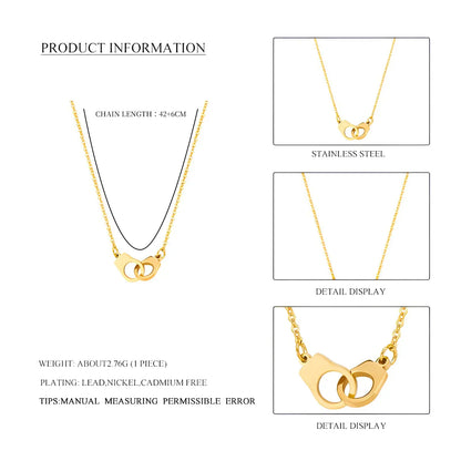 Simple Handcuff Shaped Stainless Steel Necklace Wholesale