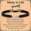 Simple Handmade Jade Line Geometric Music Note Bracelet Hand Woven Unisex Charm Bracelet In Black And Silver