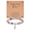 Simple Handmade Jade Line Geometric Music Note Bracelet Hand Woven Unisex Charm Bracelet In Black And Silver