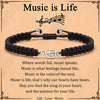 Simple Handmade Jade Line Geometric Music Note Bracelet Hand Woven Unisex Charm Bracelet In Black And Silver