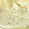 Simple Handmade Natural Stone Necklace With Stainless Steel O Chain And Pvdp Furnace Real Gold Treatment Geometric Design