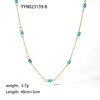 Simple Handmade Natural Stone Necklace With Stainless Steel O Chain And Pvdp Furnace Real Gold Treatment Geometric Design