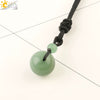 Simple Handmade Natural Stone Round Bead Pendant Necklace With Wear Rope Chain Minimalist Jewelry
