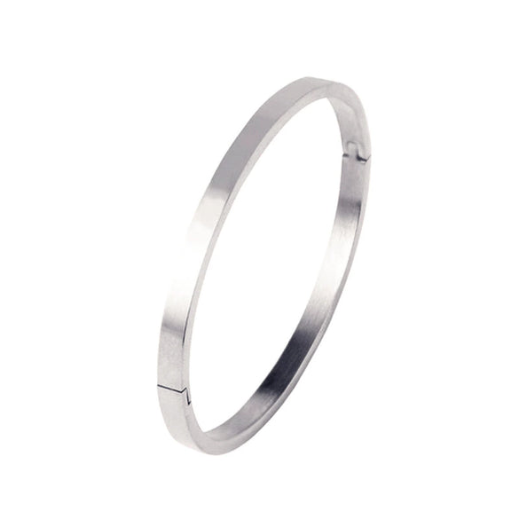 Simple Handmade Titanium Steel U Shaped Bracelet Retro Fashion Totem Style Unisex Bangle For Women And Men