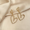 Simple Heart Pearl Butterfly Geometric Rhinestone Earrings