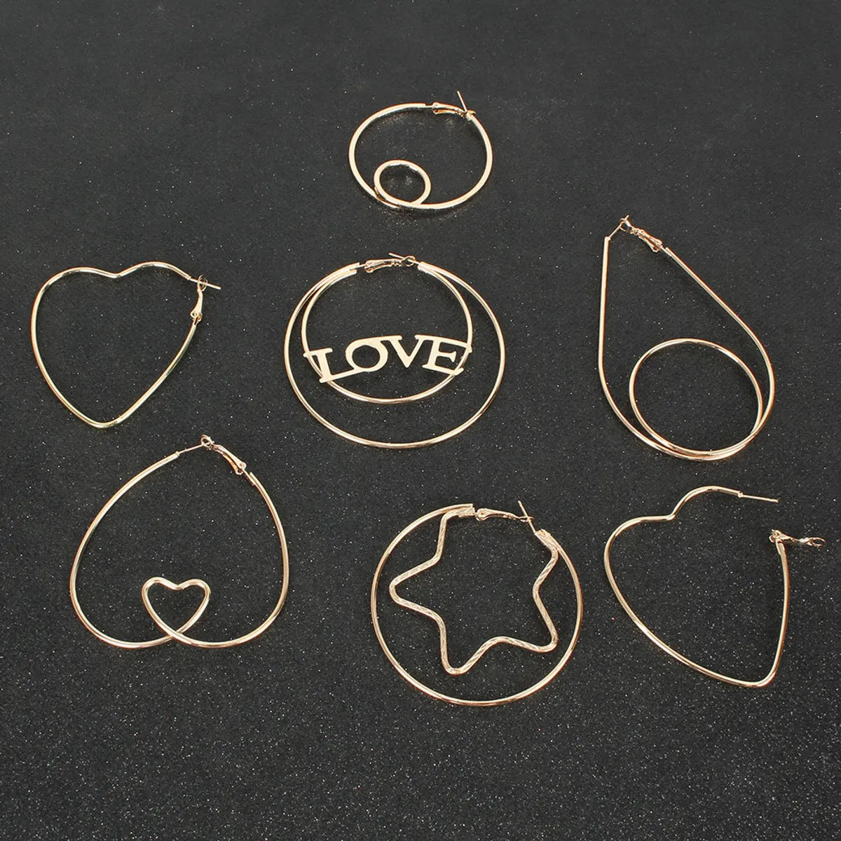 Simple Heart-shaped Love Alloy Earrings