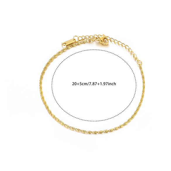 Simple Heartshaped Women's Anklet Titanium Steel Plated Stainless Steel Jewelry