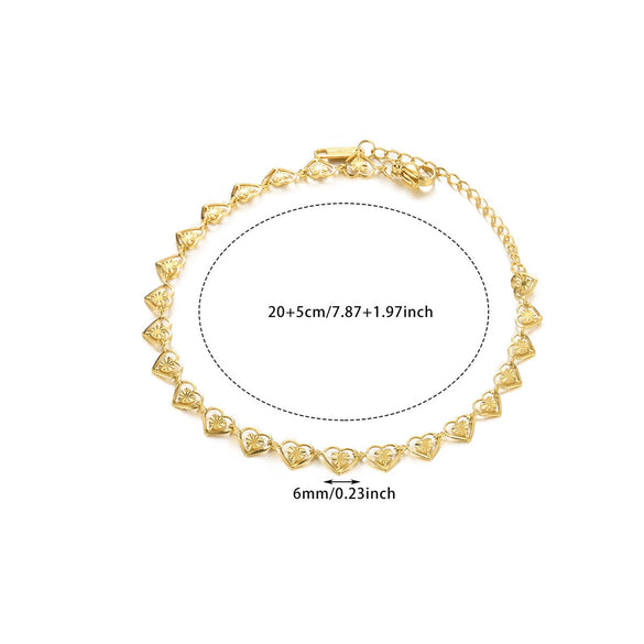 Simple Heartshaped Women's Anklet Titanium Steel Plated Stainless Steel Jewelry