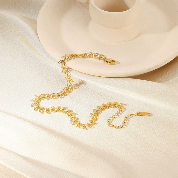 Simple Heartshaped Women's Anklet Titanium Steel Plated Stainless Steel Jewelry