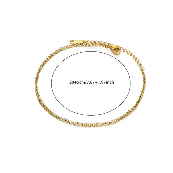 Simple Heartshaped Women's Anklet Titanium Steel Plated Stainless Steel Jewelry