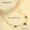 Simple Highend Natural Stone Flower Stainless Steel Necklace Electroplated Jewelry