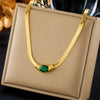 Simple Highend Retro Metal Snake Bone Chain Faceted Inlaid Rhinestone Women's Bracelet Necklace Stainless Steel Electroplated