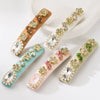 Simple Highend Rhinestone Hairpin For Women Alloy Floral Word Clip With Diamond Inlay
