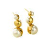 Simple Highend Round Pearl Titanium Steel Women's Geometric Electroplated Earrings
