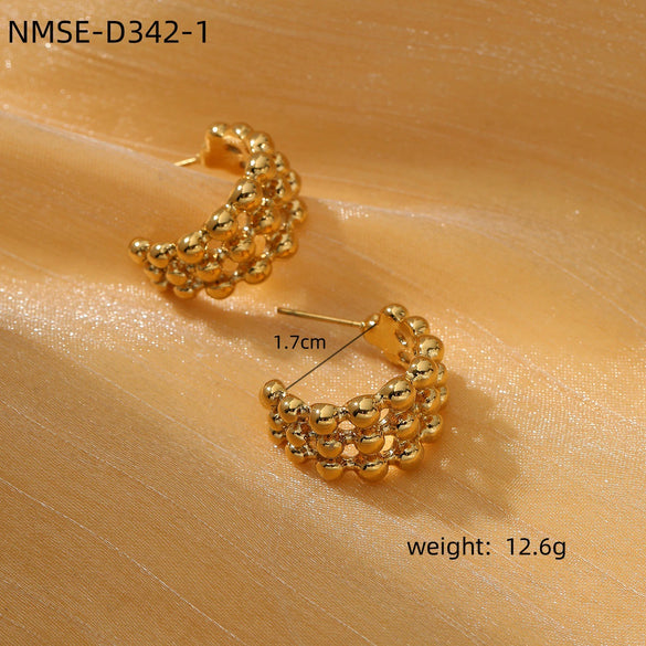 Simple Highend Stainless Steel 18K Gold Nonfading Electroplated Women's Earrings