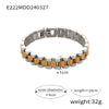 Simple Hip Hop Light Luxury Thick Chain Titanium Steel Gold Plated Wide Strap Chain Bracelet With Geometric Design For Men