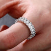 Simple Hip Hop Single Row Square Zircon Copper Ring With Gold Plated Geometric Bling Design For Unisex