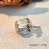 Simple Hiphop Stainless Steel Heart Shape Ring Vacuum Electroplated Trendy Fashion Unisex