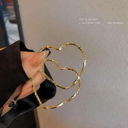 Fashion Heart Plating Alloy No Inlaid Earrings