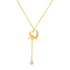 Simple Hollow Heart Shaped Butterfly Pendant Stainless Steel Necklace With Electroplating