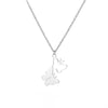 Simple Hollow Heart Shaped Butterfly Pendant Stainless Steel Necklace With Electroplating