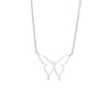 Simple Hollow Heart Shaped Butterfly Pendant Stainless Steel Necklace With Electroplating