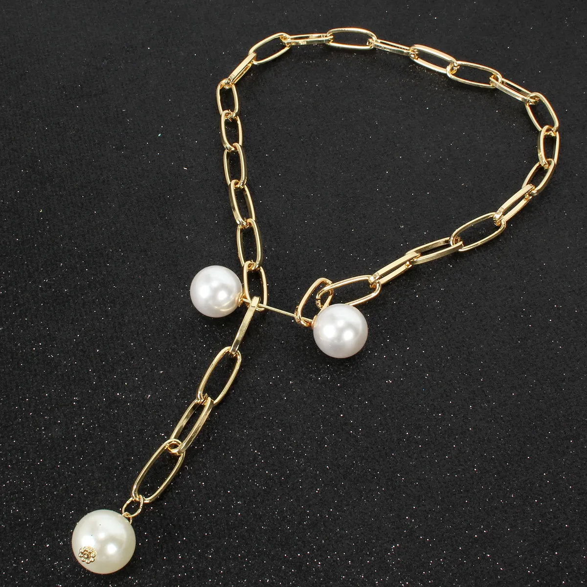 Fashion Water Droplets Imitation Pearl Alloy Plating Women's Necklace