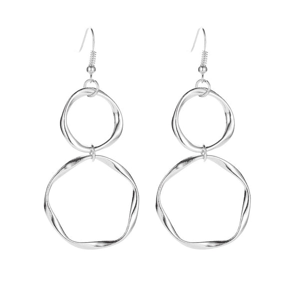 Simple Hollow Round Alloy Geometric Earrings For Women With Electroplating Treatment