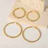 Simple Hollow Women's Earrings Stainless Steel 18K Gold Plated Geometric Electroplated