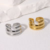 Simple Ins Cold Style Stainless Steel Asymmetric Open Finger Ring For Women Geometric Electroplated