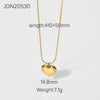 Simple Ins New Fashion Drum Love Heart Necklace For Women 18K Gold Plated Stainless Steel With Electroplating Design