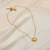 Simple Ins New Fashion Drum Love Heart Necklace For Women 18K Gold Plated Stainless Steel With Electroplating Design