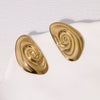 Simple Ins Niche Fashion Luxury Cochlea Conch Stainless Steel Earrings Gold Plated