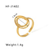 Simple Ins Style Leaf Geometric Hollow Flower 18K Gold Plated Snake Shaped Multi Layer Titanium Steel Ring For Women With Electroplating Process