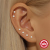 Simple Ins Style S925 Sterling Silver Geometric Four Claw Diamond Foundation Electroplated Women's Earrings