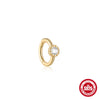 Simple Ins Style S925 Sterling Silver Geometric Single Diamond Embedded Cartilage Piercing Earrings With Electroplating