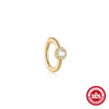 Simple Ins Style S925 Sterling Silver Geometric Single Diamond Embedded Cartilage Piercing Earrings With Electroplating