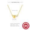 Simple Ins Style S925 Sterling Silver Heart Shaped Diamond Studded Ladies O Chain Necklace With Electroplating