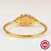 Simple Ins Style S925 Sterling Silver Opal Diamond Ladies Wedding Ring With Geometric Design And Electroplating