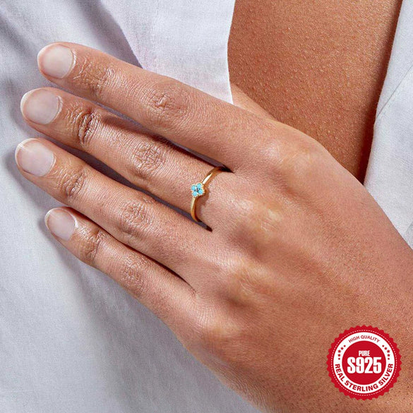 Simple Ins Style S925 Sterling Silver Petal Geometric Wedding Band For Ladies With Zirconia Processing