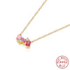 Simple Ins Style S925 Sterling Silver Square Dopamine Diamond Women's Clavicle Necklace With Electroplating