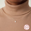 Simple Ins Style S925 Sterling Silver Square Tag Ladies Clavicle Necklace With Zircon And Electroplating Treatment