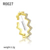 Simple Irregular Bracelet Ring Jewelry Copper Geometric Pattern Electroplating Women's Accessories
