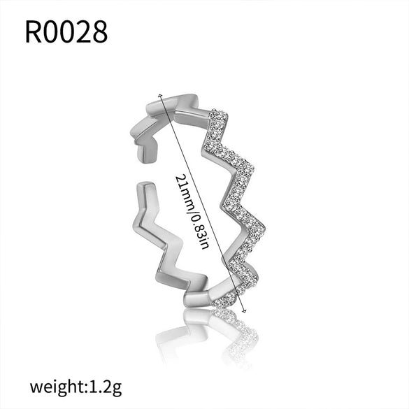 Simple Irregular Bracelet Ring Jewelry Copper Geometric Pattern Electroplating Women's Accessories