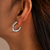Simple Irregular C Shaped Light Luxury Geometric Stainless Steel Electroplated Casting Women's Earrings