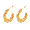 Simple Irregular C Shaped Light Luxury Geometric Stainless Steel Electroplated Casting Women's Earrings