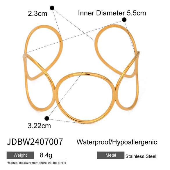 Simple Irregular Geometric Stainless Steel Electroplated Bracelet Jewelry