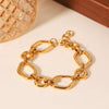 Simple Irregular Geometric Stainless Steel Women's Bracelet With Electroplating